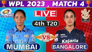 Live: Mumbai Indians vs Bangalore, 4th Match | WPL 2023 Live  | MI Vs RCB #livescore