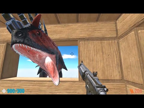 Cyber Dinosaurs Hunting Humans in City. FPS Perspective! Animal Revolt Battle Simulator