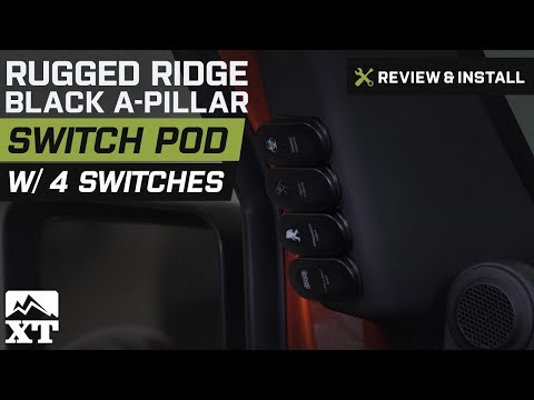 Jeep Wrangler Rugged Ridge Black A-Pillar Switch Pod w/ 4 Switches (2011-2018 JK) Review & Install