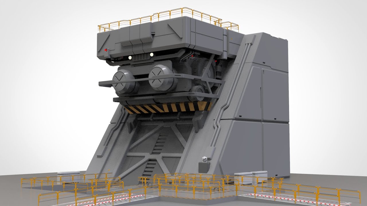 Sci-fi architectural element 1 3D Model