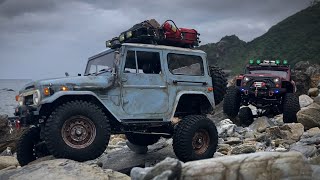RGT Jeep  HSP FJ40  1/10 scale  RC crawler track   Coastal rock crawling Uka Kunigami vil.