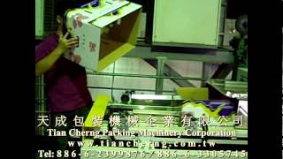 preview picture of video '天成包裝機械_特殊紙箱封底(熱熔膠)Packing Machine 製函機 トレイフォーマー'