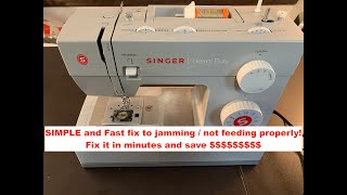 Singer Heavy Duty 4423 sewing machine not working binding jamming not grabbing pulling bobbin thread