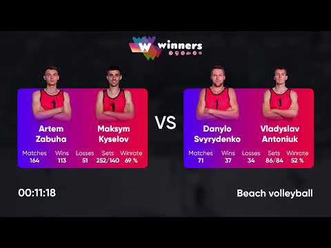 13:25 A. Zabuha / M. Kyselov - D. Svyrydenko / V. Antoniuk 06.03.2023 | Winners Beach Volleyball