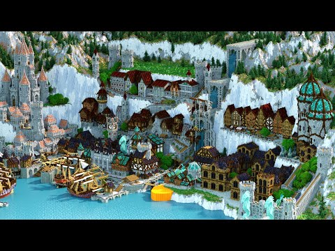 Geet Builds - City of Khiessal - Huge 90 Hour Minecraft Medieval City Timelapse - Main City Area | Part 1