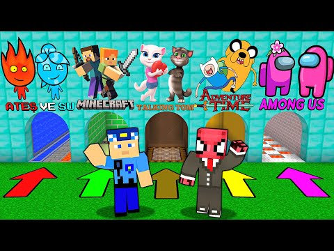 Minecraft Parodileri -  CHOOSE THE WRONG CARTOON CAVE AND YOU WILL DIE!  😱 - Minecraft