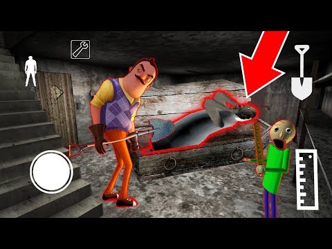 ДЕЛАЮ КОНЦОВКУ ГРЕННИ ПРОТИВ ПРИВЕТ СОСЕД И УЧИТЕЛЬ БАЛДИ Granny Hello Neighbor Mod крабокот