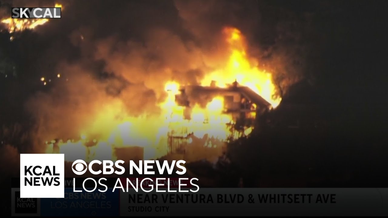 Studio City home collapses as massive flames engulf multiple structures in neighborhood