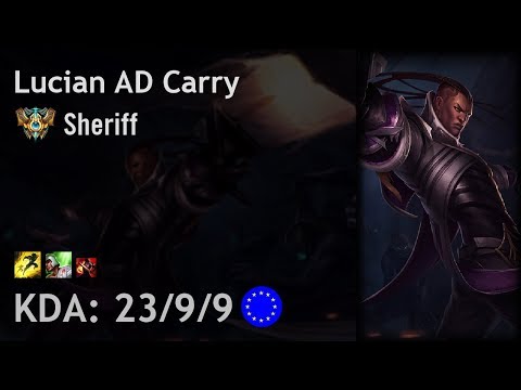 Lucian AD Carry vs Tristana - Sheriff - EUW Challenger Patch 7.15