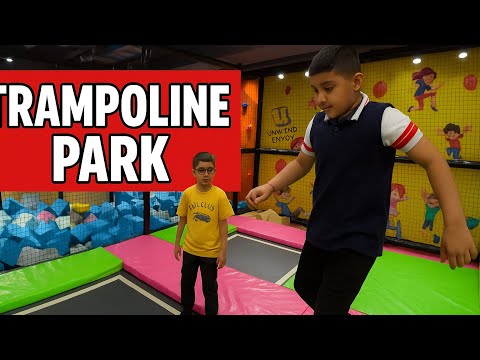 Parth & Prayan at #Trampoline #Park | Foam Pit, Rope #Swing, Rock Climbing #Kids #Adventure #rpqube