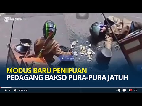 Viral Modus Baru Penipuan Pedagang Bakso Pura-pura Jatuh Terguling Supaya Warga Kasihan