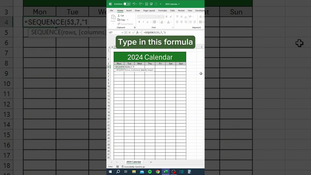 Create a 2024 Calendar in Excel: Easy Step-by-Step Tutorial