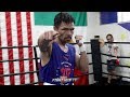 MANNY PACQUIAO LOOKS FRIGHTENINGLY FAST LETTING HANDS GO AS HE PREPARES FOR KEITH THURMAN
