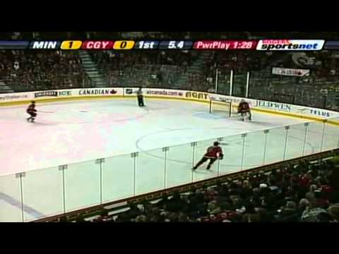 Dion Phaneuf shatters the glass twice in one period (2008)