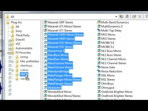 ORGANIZANDO PLUGINS NOS FAVORITOS - Sound Forge (Locutor Kiko)