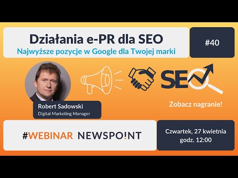 Działania e-PR dla SEO – Webinar Newspoint