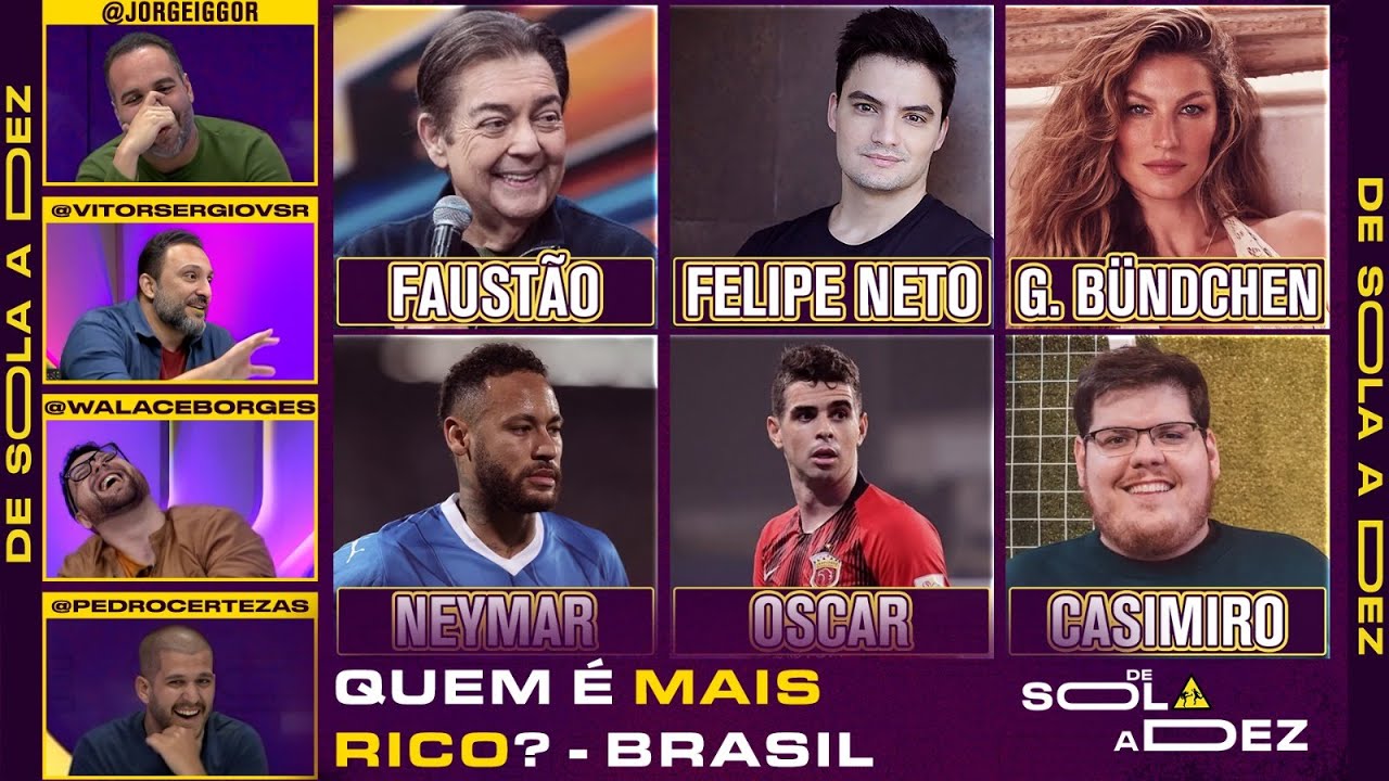 QUEM É A CELEBRIDADE BRASILEIRA MAIS RICA? CRAVAMOS! | DE SOLA A DEZ