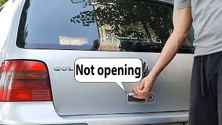 How to open and Unlock a broken trunk on VW Golf 4
