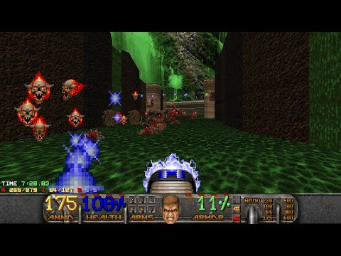 Doom II: Community Chest 2 - MAP24: The Mucus Flow [Nightmare! 100% Secrets] in 7:39