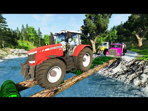 Car vs Log Bridge with Impossible Speed Bumps #1 – BeamNG.Drive