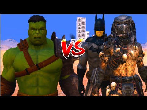 100 Hulk vs 1000 BatMan and 1000 Predator (Marvel vs Dc)