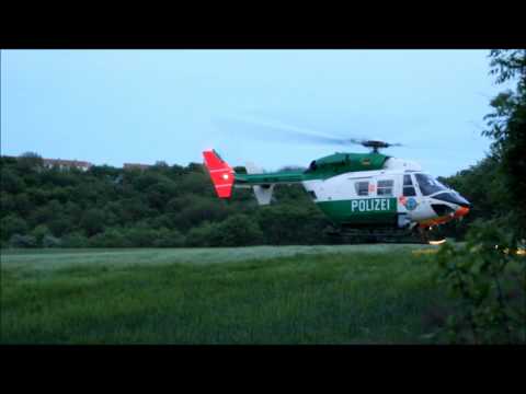 Landung Polizei Hubschrauber nach Personen Suche