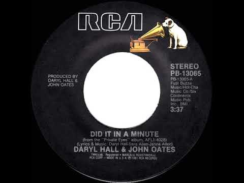 1982 HITS ARCHIVE: Did It In A Minute - Daryl Hall & John Oates (stereo 45 single version)
