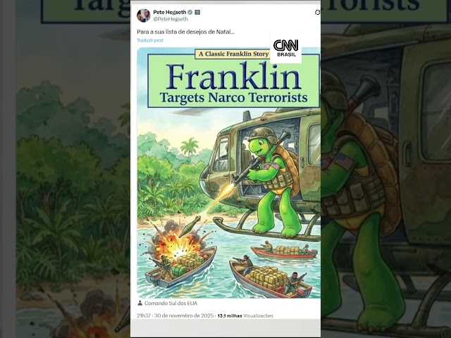 Secretário de Trump usa desenho para zombar de ataques no Caribe