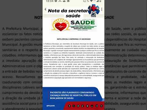 Pacientes são flagrados consumindo cachaça dentro de hospital público em Bom Jardim de Goiás!