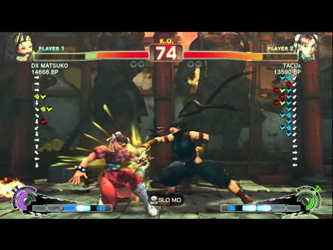 DX MATSUKO [Ibuki] vs TACUx [Chun] SSF4 Japanese Online Ranked Matches - TRUE-HD