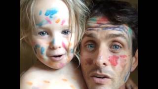Joey McIntyre playing with his daughter Kira: Rainbow cheetahs  Or Rainbow cats? (Sep 17, 14)