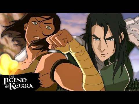 Korra vs. Kuvira's First Fight ⛰ Full Scene | The Legend of Korra