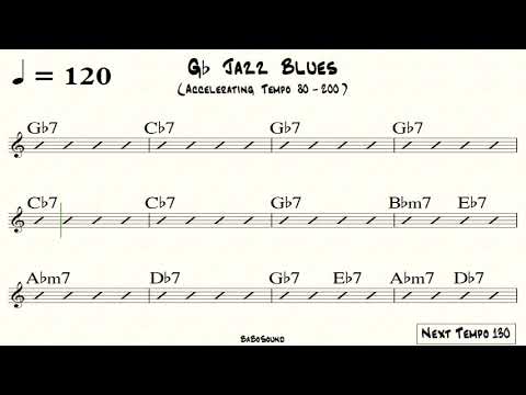 Gb Jazz Blues / Backing Track (Accelerating Tempo 80-200) Swing Style