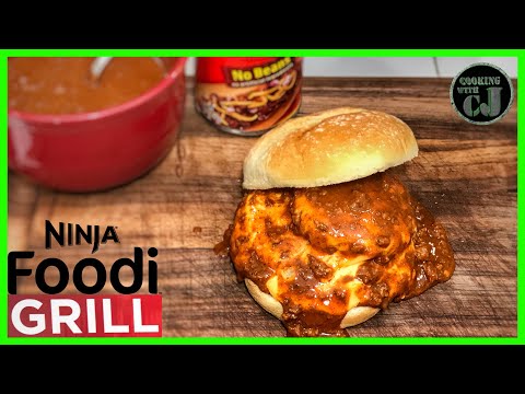 NINJA FOODI GRILL CHILI CHEESEBURGER! | Ninja Foodi Grill Recipes!