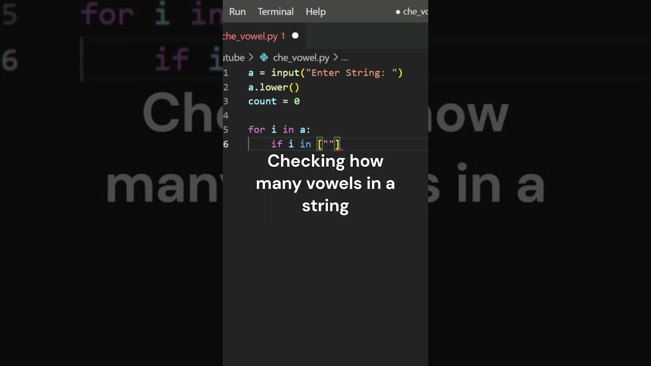 Counting Vowels in String in Python #shorts #short #coding