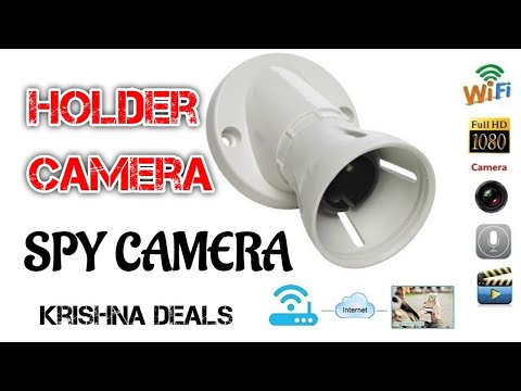 Black 1080p wifi bulb holder spy camera