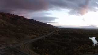 preview picture of video 'DJI Phantom 2 Vision Plus Sunset Flight in 20 mph winds'