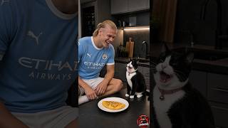 Haaland & His Cat Stole Ronaldo’s Omelette 😂🍳 | #football #funny #haaland #messi #ronaldo #shorts
