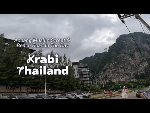 Aonang Muslim Street and Beach Road In The Day 4K