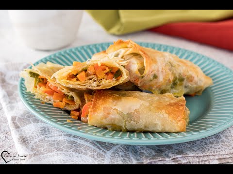 Involtini di pasta fillo con verdure ricetta antipasto vegetariano