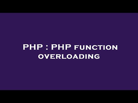 Php Php Function Overloading