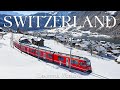 Switzerland 4K Winter Wonderland On Scenic Train Journeys Through The Alps Relaxing Music