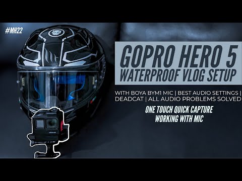 My Gopro Hero 5 Waterproof MotoVlog Setup | All audio problems solved | Boya BYM1 | Deadcat  #mh22