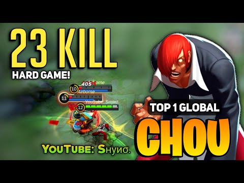 23 KILL! Chou Intense Hard Gameplay [ Top 1 Global Chou Best Build 2022 ] By Sнуиσ. - Mobile Legends