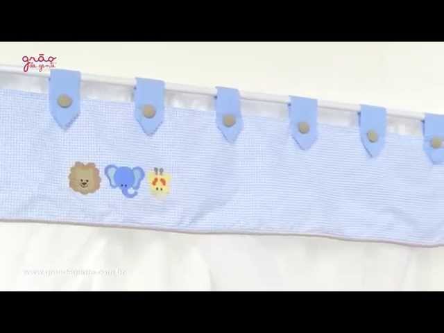 Cortina Bichos da Selva Azul | Ref: 45230