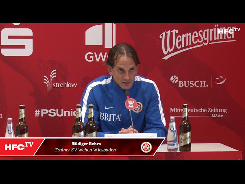 37. Spieltag: Hallescher FC - SV Wehen Wiesbaden Pressekonferenz nach dem Spiel