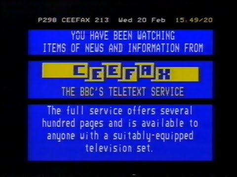 Wednesday 20th February 1985 BBC2 - Ceefax - News - Mrs Thatcher - Congress - John Humphrys - Rare