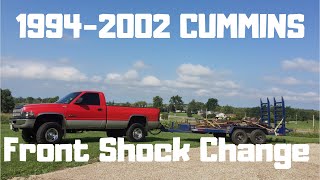 94-02 Dodge 2500 Cummins front shock change.