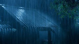 Fall Asleep Naturally in 3 Minutes (NO ADS) Heavy Rain, Deep Thunder & Tin Roof Sounds