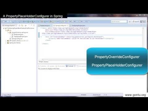Spring Tutorial 17 - A PropertyPlaceHolderConfigurer concept in spring framework